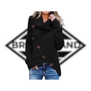 Turtle neck knit wrap